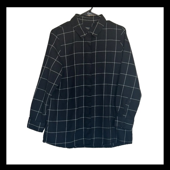 Pendleton Tops - Vintage Pendleton Wool Flannel Black Plaid Striped Button Style Pockets Med …